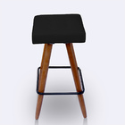 Kit 2 Banqueta Alta Retangular Cozinha E Sala Courino Preto -