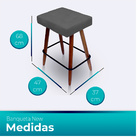 Kit 2 Banqueta Alta Retangular Cozinha E Sala Suede Cinza - J