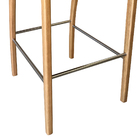 Kit 2 Banqueta Aura Alta Madeira Maciça E Linho 28 Areia Desi