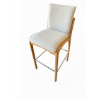 Kit 2 Banqueta Aura Alta Madeira Maciça E Linho 28 Areia Desi