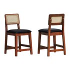 Kit 2 Banqueta Baixa/cadeiras Gabi Encosto Telinha Natural As