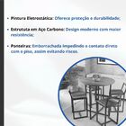 Kit 2 Banqueta Baixa Para Cozinha Preta Industrial Assento Es