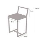 Kit 2 Banqueta Baixa Para Cozinha Preta Industrial Assento Es