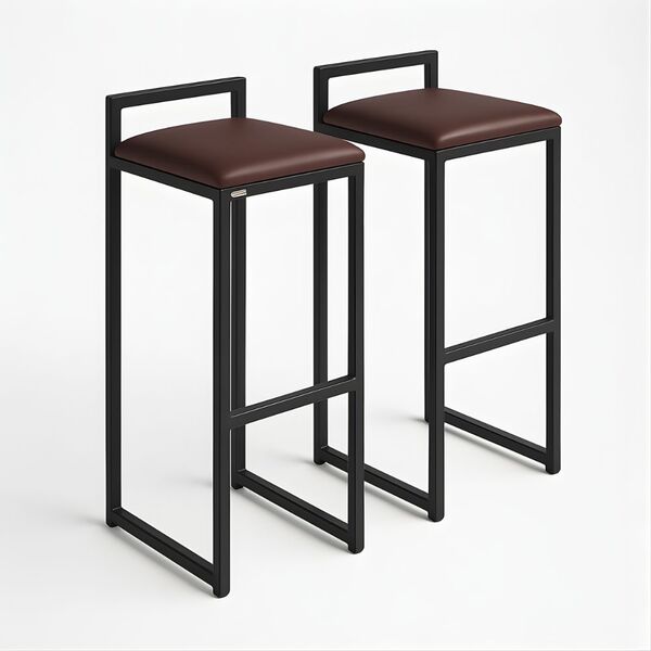 Kit 2 Banqueta Cozinha Balcão Alta Corino Bistro Bar Moderno