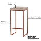 Kit 2 Banqueta Decorativa Billie Base Bronze Suede Cappuccino