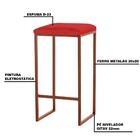 Kit 2 Banqueta Decorativa Billie Base Bronze Suede Vermelho G