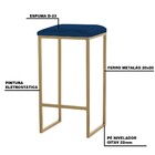 Kit 2 Banqueta Decorativa Billie Base Gold Veludo Azul G41 -