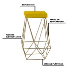 Kit 2 Banqueta Decorativa Kathy Base Gold Suede Amarelo G41 -