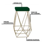 Kit 2 Banqueta Decorativa Kathy Base Gold Suede Verde G41 - G