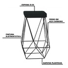 Kit 2 Banqueta Decorativa Kathy Base Preta Veludo Preto G41 -