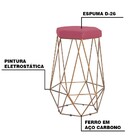 Kit 2 Banqueta Decorativa Rubel Base Gold Suede Rosa G41 - Gr