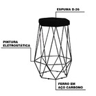 Kit 2 Banqueta Decorativa Rubel Base Preta Suede Preto G41 -