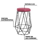 Kit 2 Banqueta Decorativa Rubel Base Preta Suede Rosa G41 - G