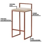 Kit 2 Banqueta Decorativa Selena Base Bronze Veludo Bege G41