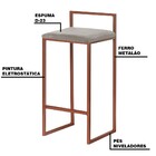 Kit 2 Banqueta Decorativa Selena Base Bronze Veludo Cinza G41