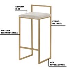 Kit 2 Banqueta Decorativa Selena Base Gold Suede Bege G41 - G