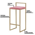 Kit 2 Banqueta Decorativa Selena Base Gold Suede Rosa G41 - G