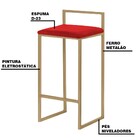Kit 2 Banqueta Decorativa Selena Base Gold Veludo Vermelho G4