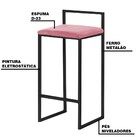 Kit 2 Banqueta Decorativa Selena Base Preta Suede Rosa G41 -