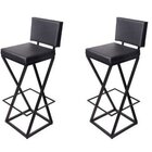 Kit 2 Banqueta Zenite 75 Cm Preta Preto