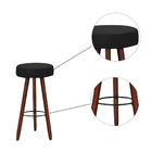 Kit 2 Banquetas Alex Suede Cinza Pés Palito Bnn Decor