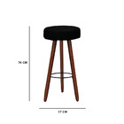 Kit 2 Banquetas Alex Suede Preto Pés Palito Bnn Decor