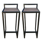 Kit 2 Banquetas Alta 80cm Industrial Com Assento Em Mdf Amade