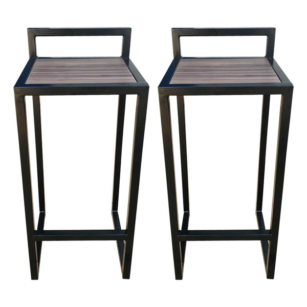 Kit 2 Banquetas Alta 80cm Industrial Com Assento Em Mdf Amade