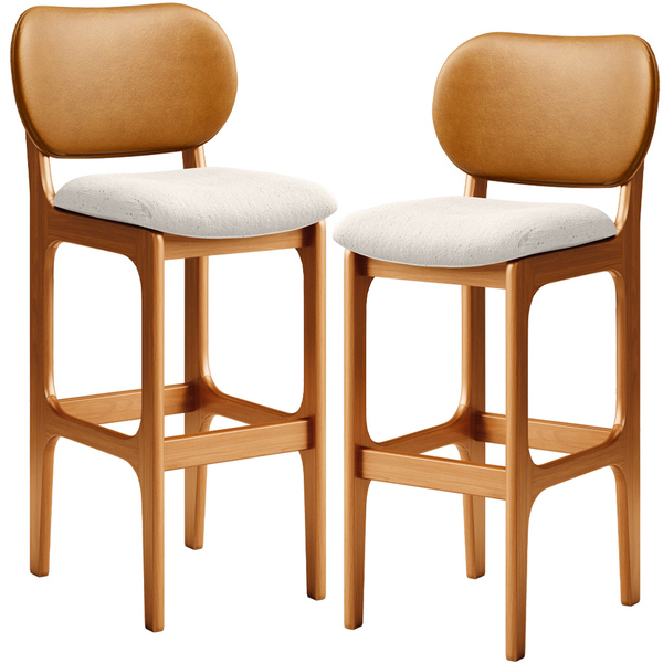 Kit 2 Banquetas Alta Bar Cozinha Jantar Betta L02 Imbuia Cour