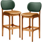 Kit 2 Banquetas Alta Bar Cozinha Jantar Betta L02 Imbuia Fact