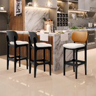 Kit 2 Banquetas Alta Bar Cozinha Jantar Betta L02 Preto Courí