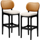 Kit 2 Banquetas Alta Bar Cozinha Jantar Betta L02 Preto Courí