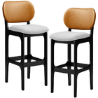 Kit 2 Banquetas Alta Bar Cozinha Jantar Betta L02 Preto Courí