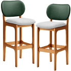 Kit 2 Banquetas Alta Bar Cozinha Sala Jantar Betta L02 Imbuia