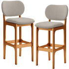 Kit 2 Banquetas Alta Bar Cozinha Sala Jantar Fixa Betta L02 I