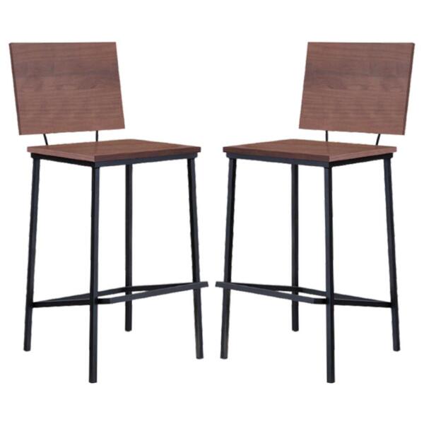 Kit 2 Banquetas Alta Base Aço Preto I01 Dmobiliario