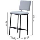 Kit 2 Banquetas Alta Base Em Aço Preto F109 Linho Dmobiliario