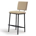 Kit 2 Banquetas Alta Base Em Aço Preto F109 Linho Dmobiliario