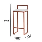 Kit 2 Banquetas Alta Bistro Bar Aço Cobre Assento Corino Bran