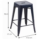 Kit 2 Banquetas Alta Com Apoio Para Pés Titan  Vermelho