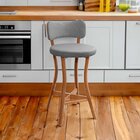 Kit 2 Banquetas Alta Cozinha De Madeira Maciça Estofada Com E