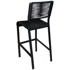 Kit 2 Banquetas Alta De Alumínio Ibiza Preto 70cm Aluminium D