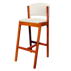 Kit 2 Banquetas Alta De Madeira Com Encosto Tecido Sintético