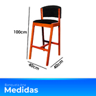 Kit 2 Banquetas Alta De Madeira Com Encosto Tecido Sintético