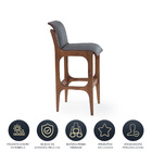 Kit 2 Banquetas Alta Estofada Barcelona 37 X 101 Cm Madeira M