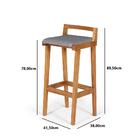 Kit 2 Banquetas Alta Estofada Com Encosto Elô - Cinza