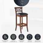 Kit 2 Banquetas Alta Estofada Copacabana 36 X 100 Cm Madeira