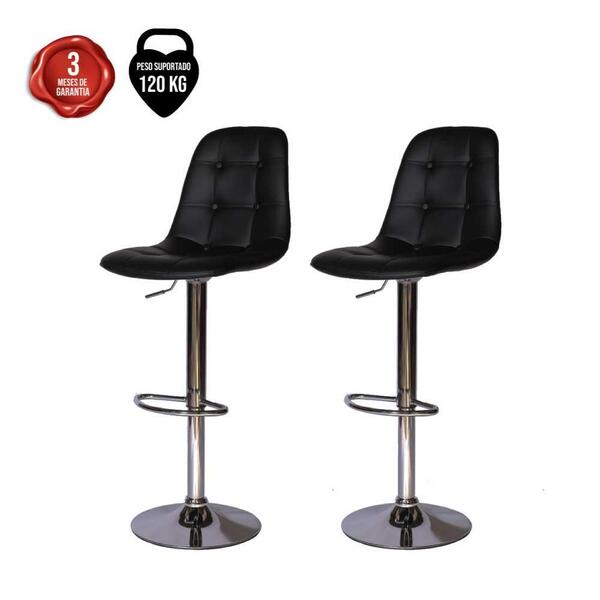 Kit 2 Banquetas Alta Estofada Para Bar Balcão Cozinha America