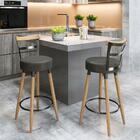 Kit 2 Banquetas Alta Gourmet Com Encosto Malta Preto