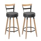 Kit 2 Banquetas Alta Gourmet Com Encosto Malta Preto